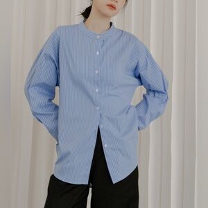 Hi-lo tailored stripe shirt
